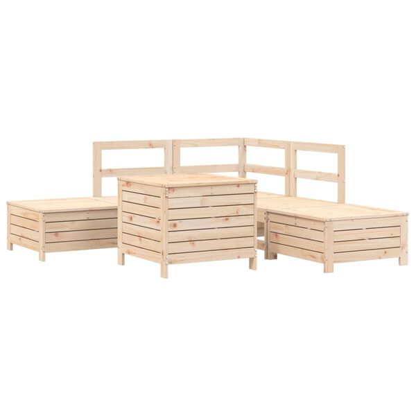 vidaXL 6 pcs conjunto sof&aacute;s de jardim madeira de pinho maci&ccedil;a