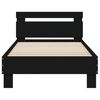 vidaXL Estrutura cama cabeceira 75x190 cm derivados de madeira preto