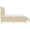 vidaXL Cama Box com colch&atilde;o com cabeceira Creme 200 x 200 cm tecido
