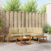 vidaXL Conjunto de Sof&aacute;s para Exterior 5 Pe&ccedil;a Natural e Bege