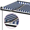 vidaXL Toldo automático LED e sensor de vento 500x300 cm azul e branco