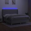 vidaXL Cama box spring c/ colch&atilde;o e LED 160x200 cm tecido cinza-claro