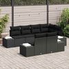 vidaXL Conjunto de Sofá de Jardim 7 pcs Preto vime PE