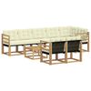 vidaXL Conjunto de Sof&aacute;s para Exterior 9 unid. Branco e Creme
