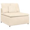 vidaXL M&oacute;dulo central para sof&aacute; modular com almofadas, cor creme, 100 cm