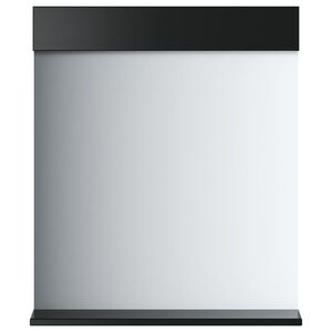 vidaXL Espelho WC c/ prateleira BERG 60x12x70 cm madeira maci&ccedil;a preto