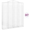 vidaXL Cestos gabião arqueados 7pcs 200x30x220/240cm ferro galvanizado