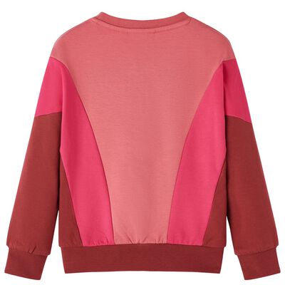 Sweatshirt para criança blocos de cores rosa e henna 92