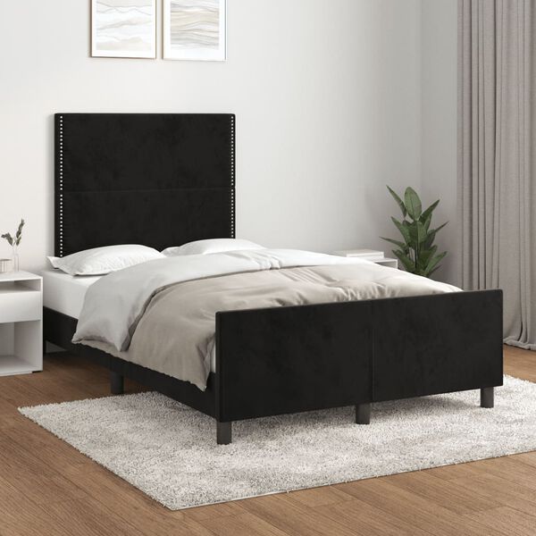 vidaXL Estrutura de cama sem colch&atilde;o 120x190 cm Veludo preto