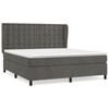 vidaXL Cama com molas/colch&atilde;o 180x200 cm veludo cinzento-escuro