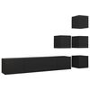 vidaXL 6 pcs conjunto de m&oacute;veis de TV contraplacado preto