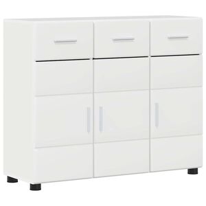 vidaXL Buffet com porta FLORIN Branco Brilhante 88,5 x 30,5 x 73 cm