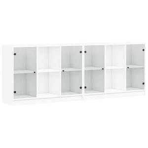 vidaXL Estante c/ portas 204x37x75 cm derivados de madeira branco
