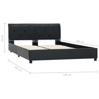 vidaXL Estrutura de cama 140x200 cm couro artificial preto