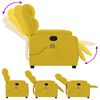 vidaXL Poltrona de massagens reclin&aacute;vel veludo amarelo