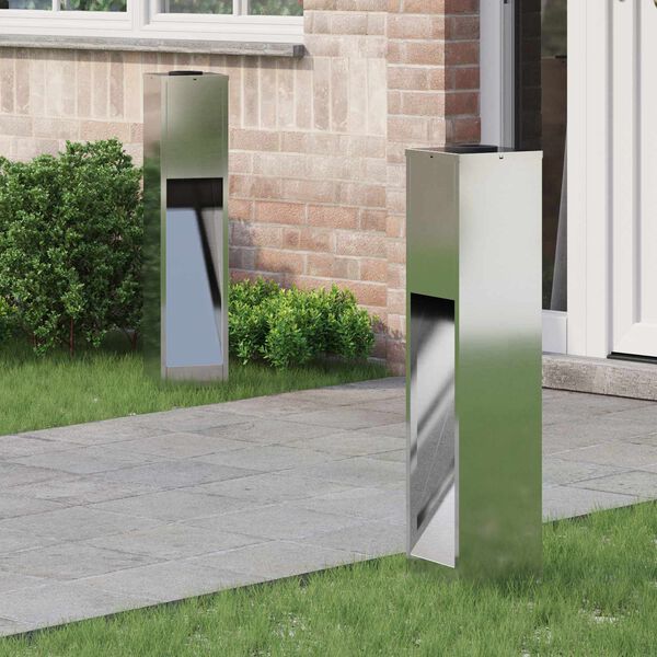 vidaXL Luz Solar LED de Caminho 2 pcs Galvanizado Galvanizado