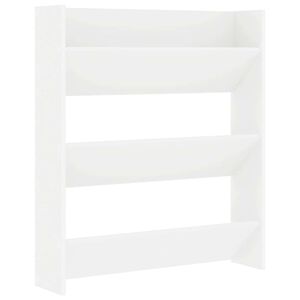 vidaXL Sapateira de parede 80x18x90 cm derivados de madeira branco