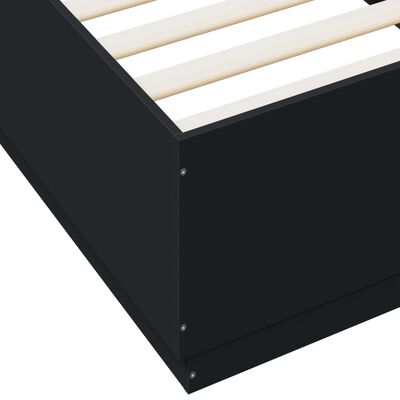 vidaXL Estrutura de cama c/ luzes LED 90x200cm derivados madeira preto