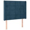 vidaXL Cabeceira cama c/ abas veludo 93x16x118/128 cm azul-escuro