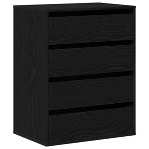 vidaXL Gabinete de Gavetas Preto 60 x 41 x 76 cm Madeira processada