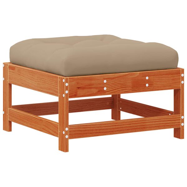 vidaXL Apoio para os p&eacute;s de jardim Madeira de pinho maci&ccedil;o