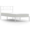 vidaXL Estrutura de cama com cabeceira 100x200 cm metal branco