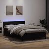 vidaXL Cama box spring c/ colch&atilde;o e LED 140x210 cm veludo preto