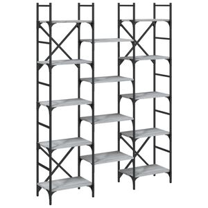 vidaXL Estante 127,5x28,5x172,5cm derivados de madeira cinzento sonoma