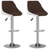 vidaXL Bancos de bar 2 pcs couro artificial castanho e branco