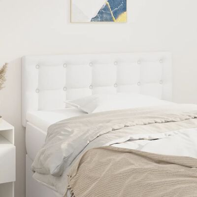 vidaXL Cabeceira de cama couro artificial 100x5x78/88 cm branco
