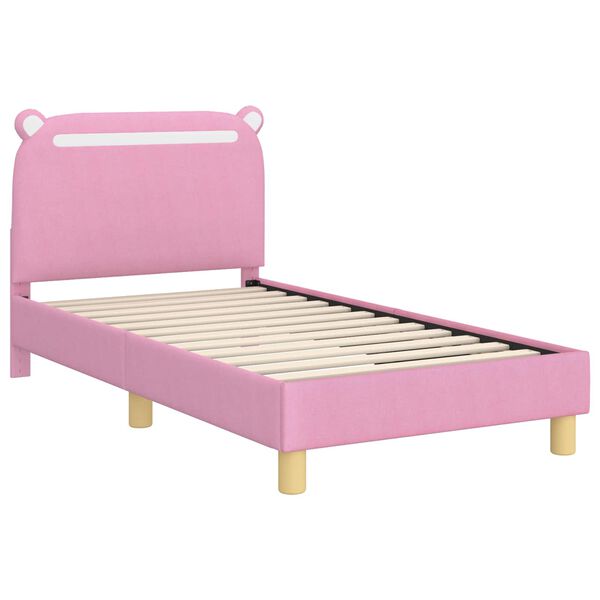 vidaXL Estrutura de Cama Infantil com Cabeceira Rosa 80 x 160 cm