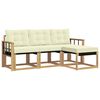 vidaXL Conjunto de Sof&aacute;s para Exterior 4 unid. Branco e Creme