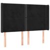 vidaXL Cabeceira de cama c/ abas veludo 147x16x118/128 cm preto