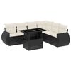 vidaXL 7 pcs conjunto de sof&aacute;s p/ jardim c/ almofad&otilde;es vime PE preto
