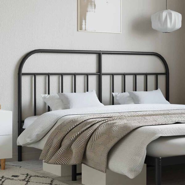 vidaXL Cabeceira de cama 160 cm metal preto