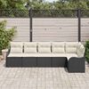 vidaXL Conjunto de Sof&aacute; de Jardim Preto vime PE