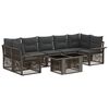 vidaXL Conjunto de Sof&aacute; de Jardim 8 unid. Cinza e Cinza Escuro vime PE