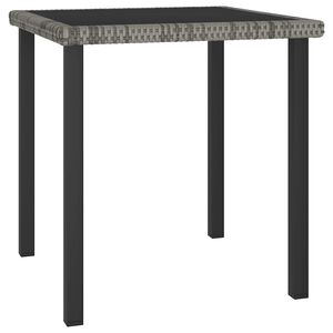 vidaXL Mesa de jantar para jardim 70x70x73 cm vime PE cinzento