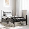 vidaXL Estrutura de cama com cabeceira e p&eacute;s 90x190 cm metal preto