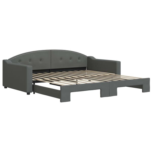 vidaXL Sof&aacute;-cama com gavet&atilde;o 100x200 cm tecido cinzento-escuro