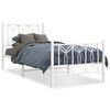 vidaXL Estrutura de cama com cabeceira e p&eacute;s 75x190 cm metal branco