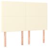vidaXL Cama box spring c/ colch&atilde;o/LED 140x190cm couro artificial creme