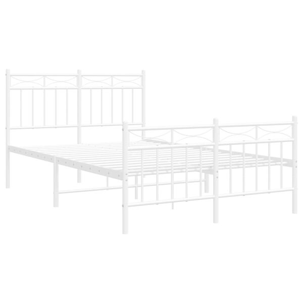 vidaXL Estrutura de cama com cabeceira e pés 120x200 cm metal branco