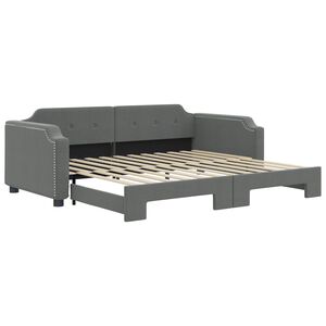 vidaXL Sof&aacute;-cama com gavet&atilde;o 100x200 cm tecido cinzento-escuro
