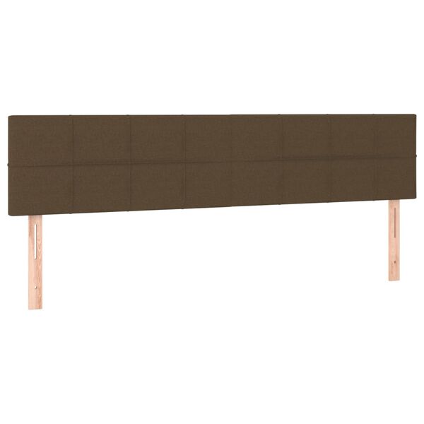 vidaXL Cabeceiras castanho-escuro 200x5x78/88 cm tecido