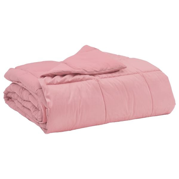 vidaXL Duvet de Ano Inteiro Colchonete Rosa 140 x 200 cm Microfibra