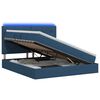 vidaXL Cama de Armazenamento LED com Colch&atilde;o Azul 160 x 200 cm Tecido