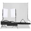 vidaXL Kit de est&uacute;dio fotogr&aacute;fico com conjunto de ilumina&ccedil;&atilde;o e fundo