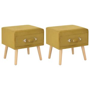 vidaXL Mesas-de-cabeceira 2 pcs 40x35x40 cm veludo mostarda