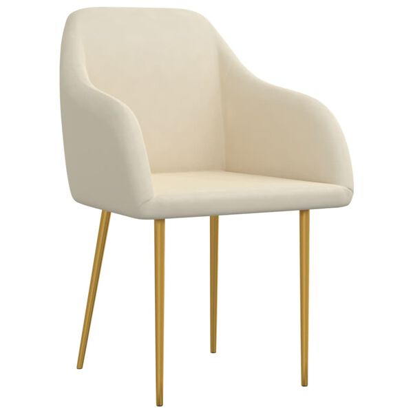 vidaXL Cadeiras de jantar 4 pcs veludo cor creme